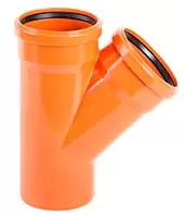 Тройник для наружной канализации НПВХ 250/250/45