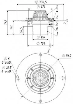 Воронка кровельная ТП-01.100-Э