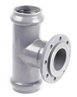 Тройник напорный с металлическим фланцем 90x80