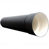 Труба гофрированная Ø250/218 мм L=6м с раструбом, SN8, черный
