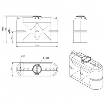 Емкость для дизельного топлива Экопром S 2000 oil