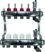 Коллекторная группа с раходомерами и запорно-регулирующими клапанами на 11 выходов Aqualink 1"x3/4"