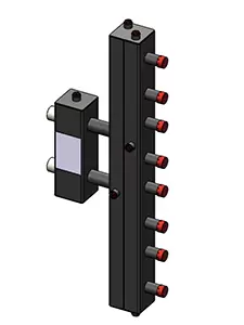 Гидрострелка с коллектором Zota, вертикальная, 4 контура, до 70 кВт