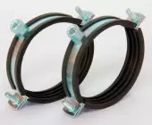 Хомут стальной с резиновой прокладкой 7" (195-205 мм) с гайкой М10