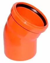 Отвод для наружной канализации НПВХ 160/30