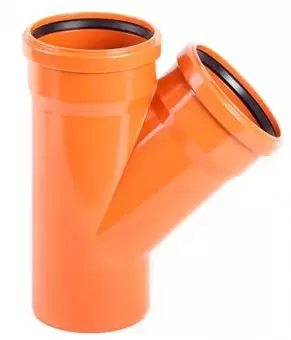 Тройник для наружной канализации НПВХ 200/160/45 