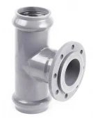 Тройник напорный с металлическим фланцем 110x80