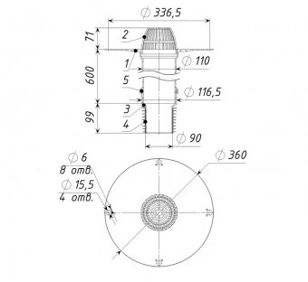 Воронка кровельная ТП-08.100/6-Э