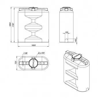 Емкость для дизельного топлива Экопром S 1500 oil