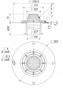 Воронка кровельная ТП-02.100/6