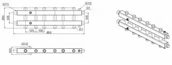 Распределительный коллектор горизонтальный Zota на 7 выходов, до 70 кВт