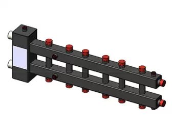 Гидрострелка с коллектором Zota, горизонтальная, 7 контуров, до 70 кВт