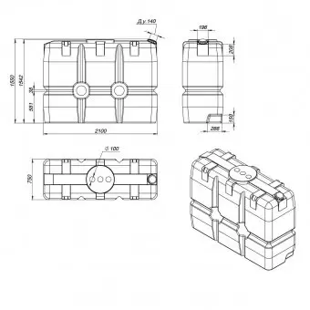 Емкость для дизельного топлива Экопром SK 2000 oil
