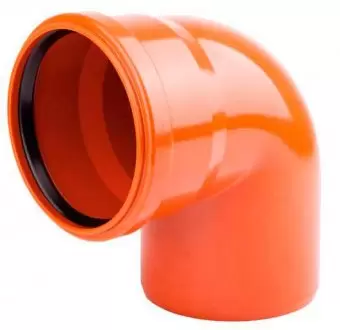 Отвод для наружной канализации НПВХ 200/90