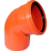 Отвод для наружной канализации НПВХ 110/67