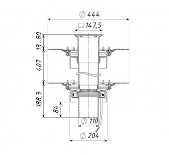 Кровельная воронка ТП-10.У.100-Э