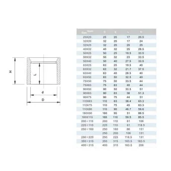 Кольцо редукционное клеевое d140×125 мм PN10