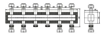 Коллектор распределительный Wester, до 5 контуров с кронштейном