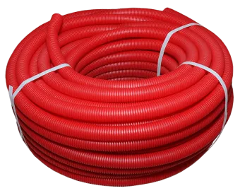 Труба ПНД гофрированная D25 (красная) 40/30,5