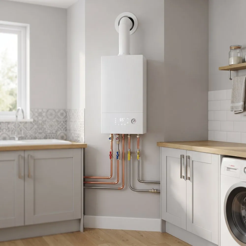 Настенный конденсационный газовый котёл Rinnai BR-C в интерьере современной квартиры