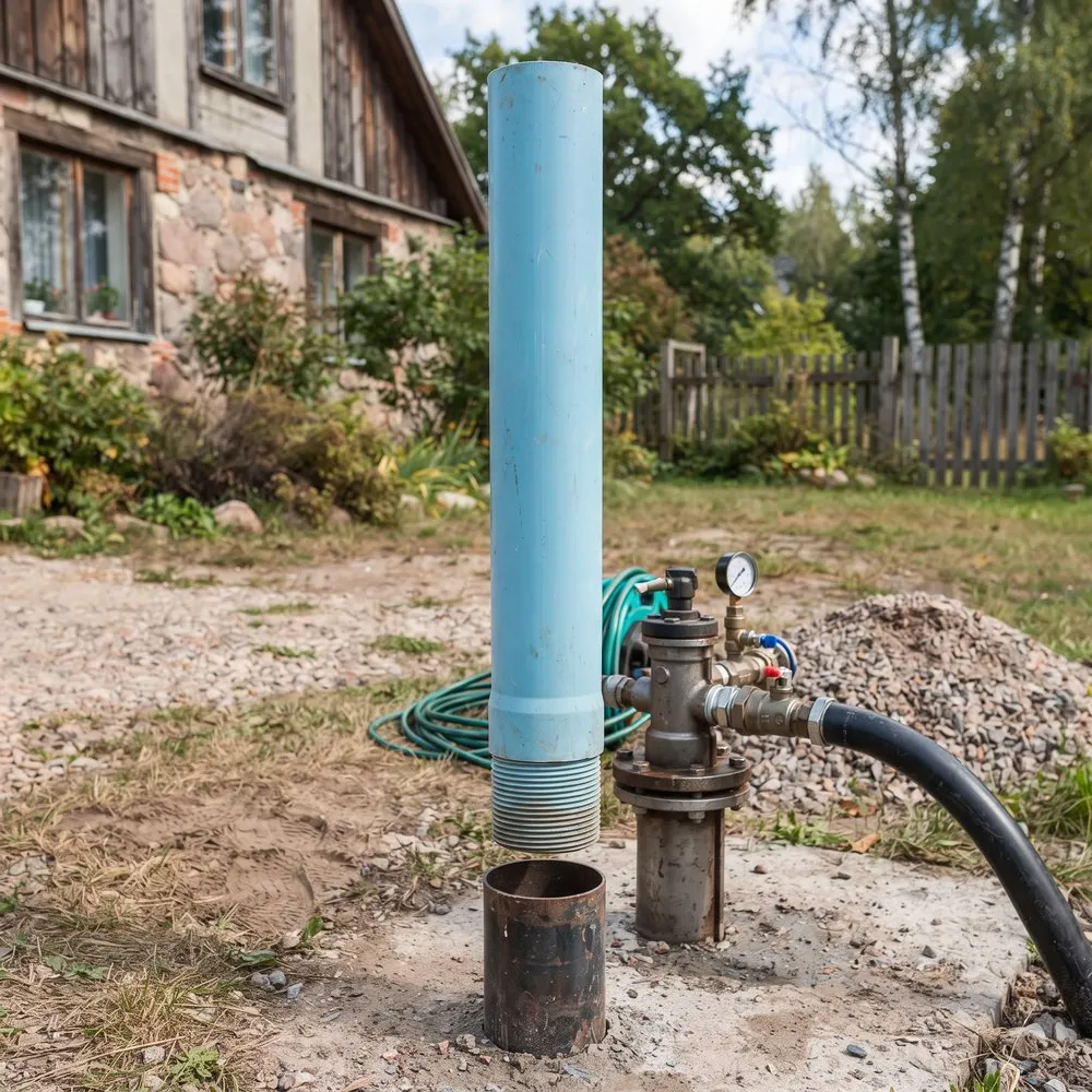 Голубая обсадная труба НПВХ 125 мм для водозаборной скважины