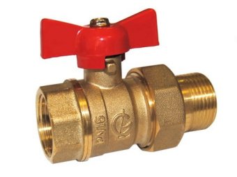 Кран шаровый латунь 3/4" американка ВР/НР бабочка Галлоп