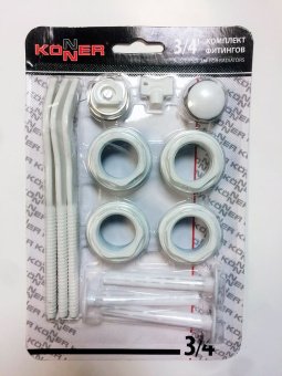 Набор комплектующих для радиатора 3/4" Konner, с кронштейнами