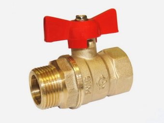 Кран шаровый латунь 3/4" ВР/НР бабочка Галлоп