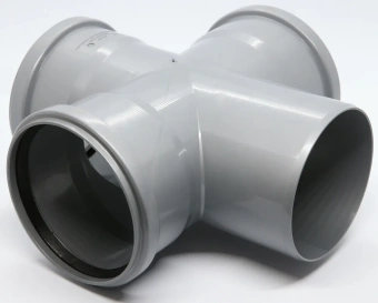 Крестовина одноплоскостная для внутренней канализации ПП 110x110x110/87* Flextron