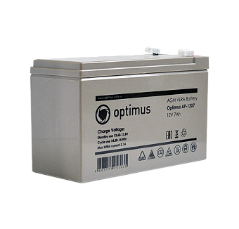 Аккумулятор Optimus OP1207, 12 В 7 А·ч