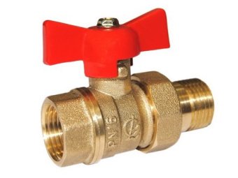 Кран шаровый латунь 1/2" американка ВР/НР бабочка Галлоп