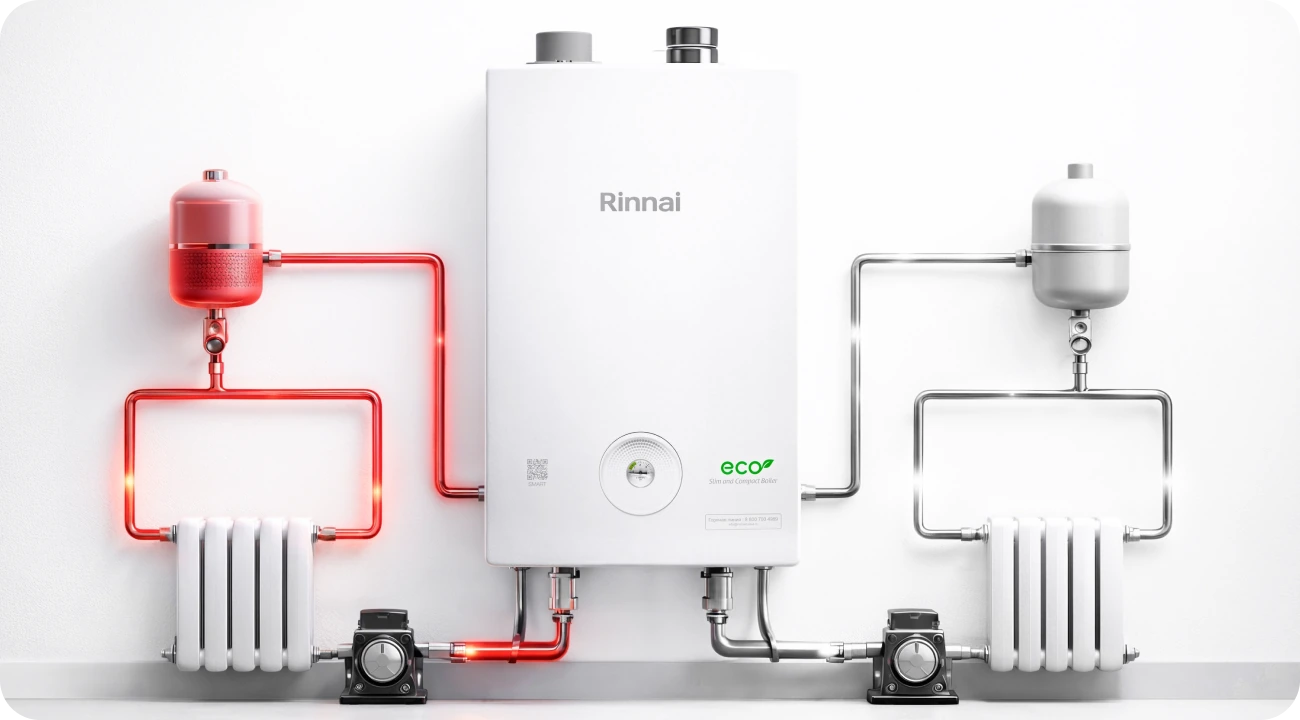 Обвязка одноконтурного котла Rinnai